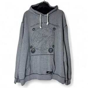 Walt Disney World Resort Mickey Mouse Map Hoodie‎ Sweatshirt Mens XXL Gray 2017
